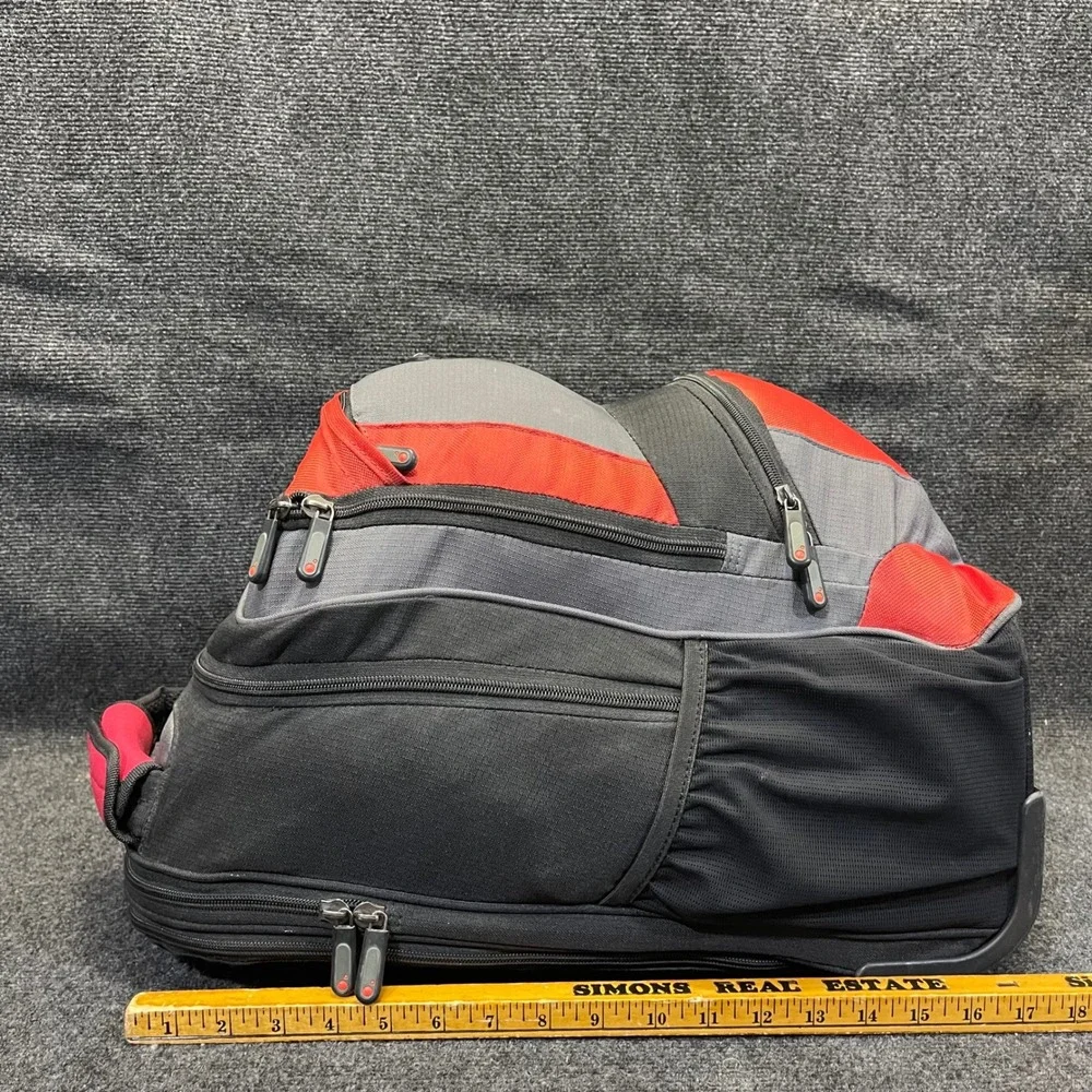 Samsonite TC-10 Black Grey Red Wheeled Rolling Backpack‎ Travel Laptop Bag 3898